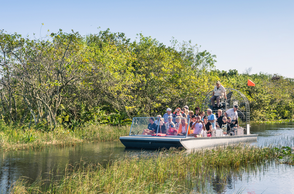 Seniors enjoying a national park by boat